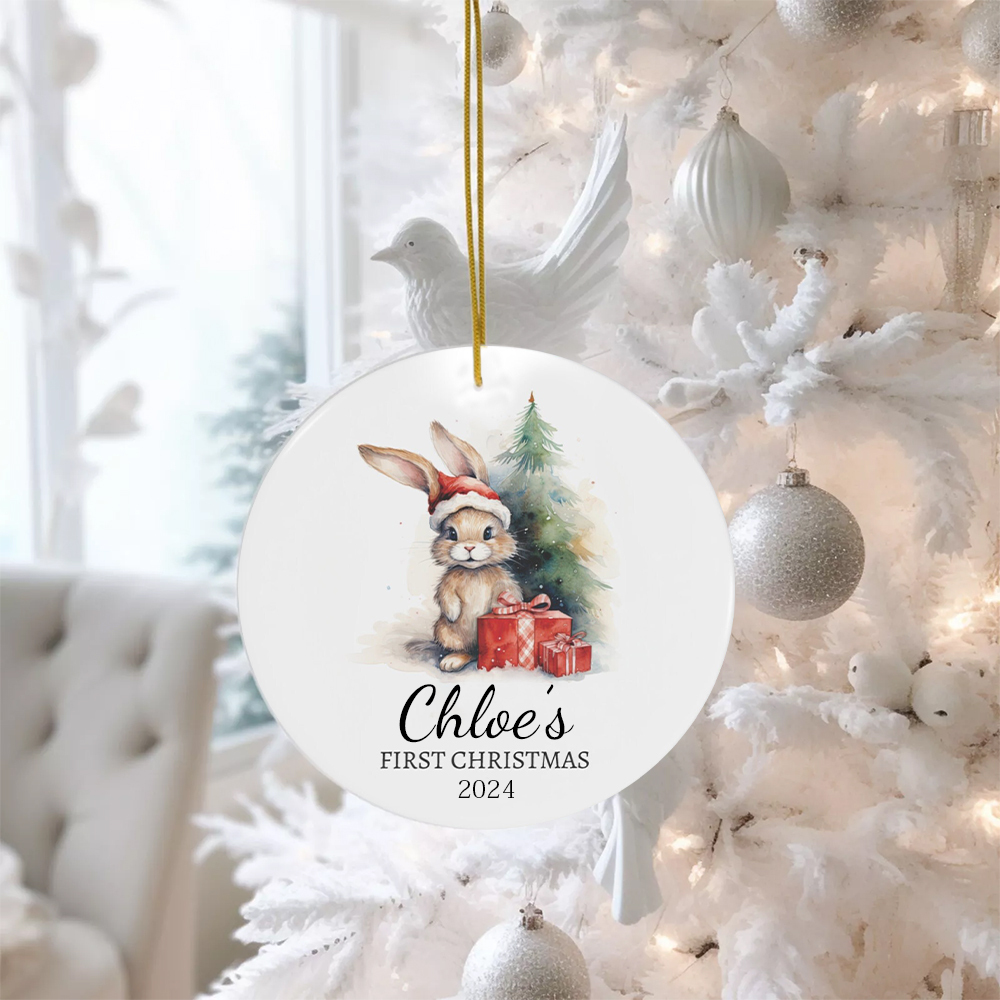 Personalized Lovely Bunny Christmas Tree Ornaments Decoration | MCGift5719