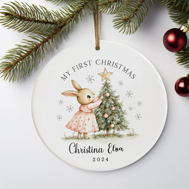 Personalized Lovely Bunny Christmas Tree Ornaments Decoration | MCGift5724