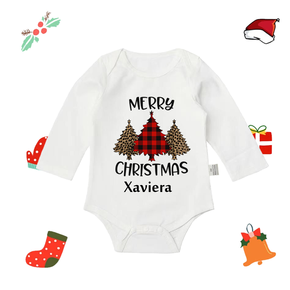 Personalized Baby Merry Christmas White Ropmer | CWBaby104