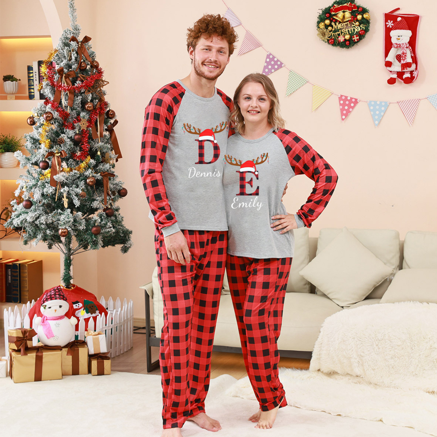 Personalized Matching Family Christmas Pajamas Set | CWFamily0701