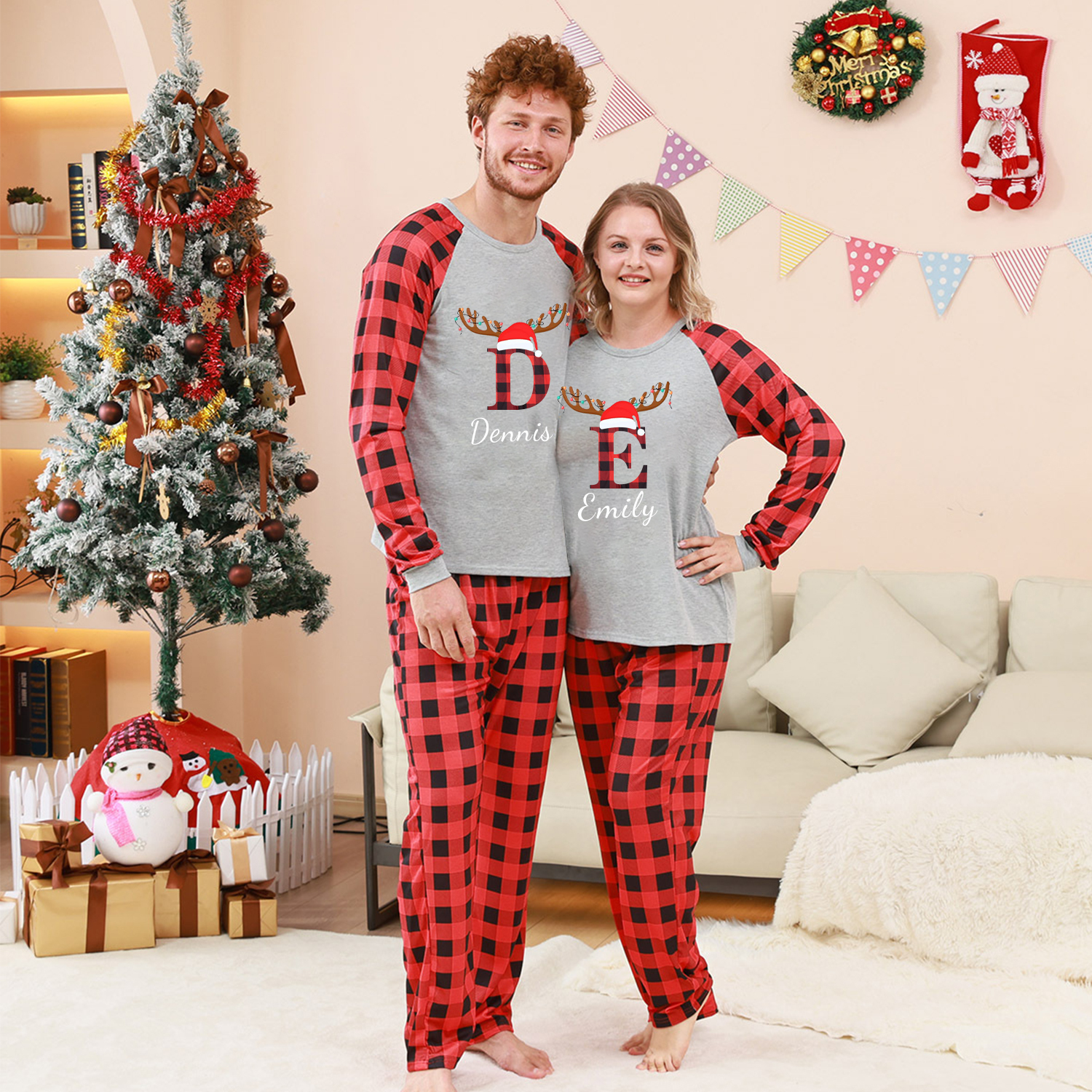 Personalized Matching Family Christmas Pajamas Set | CWFamily0701