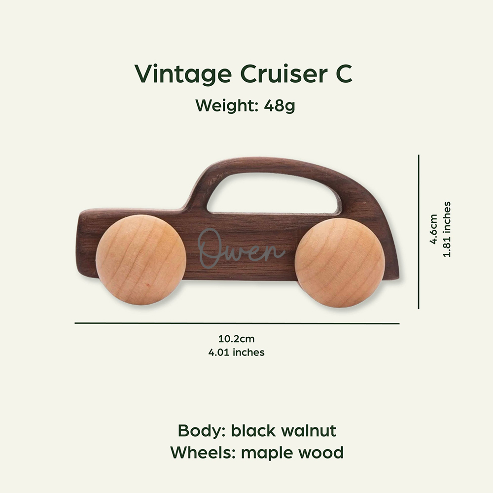 Personalized Baby Natural Wooden Cars Toy | CWToy101