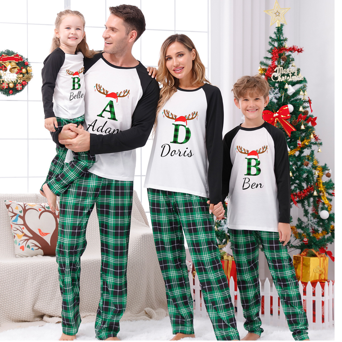 Personalized Matching Family Christmas Pajamas Set | CWFamily0501
