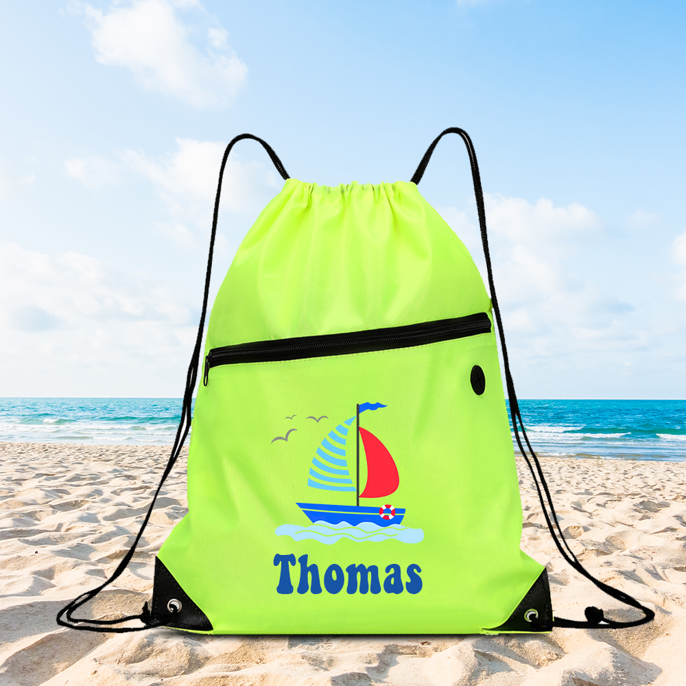Personalized Lovely Drawstring Water Proof Beach Bag | CWBeach14701