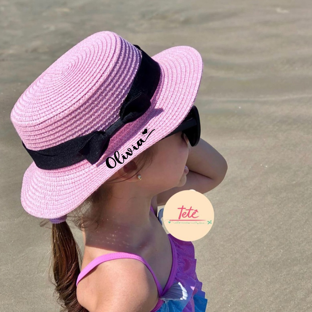 Personalized Summer Bow Straw Hat for Comfort & Unique | CWBeach149