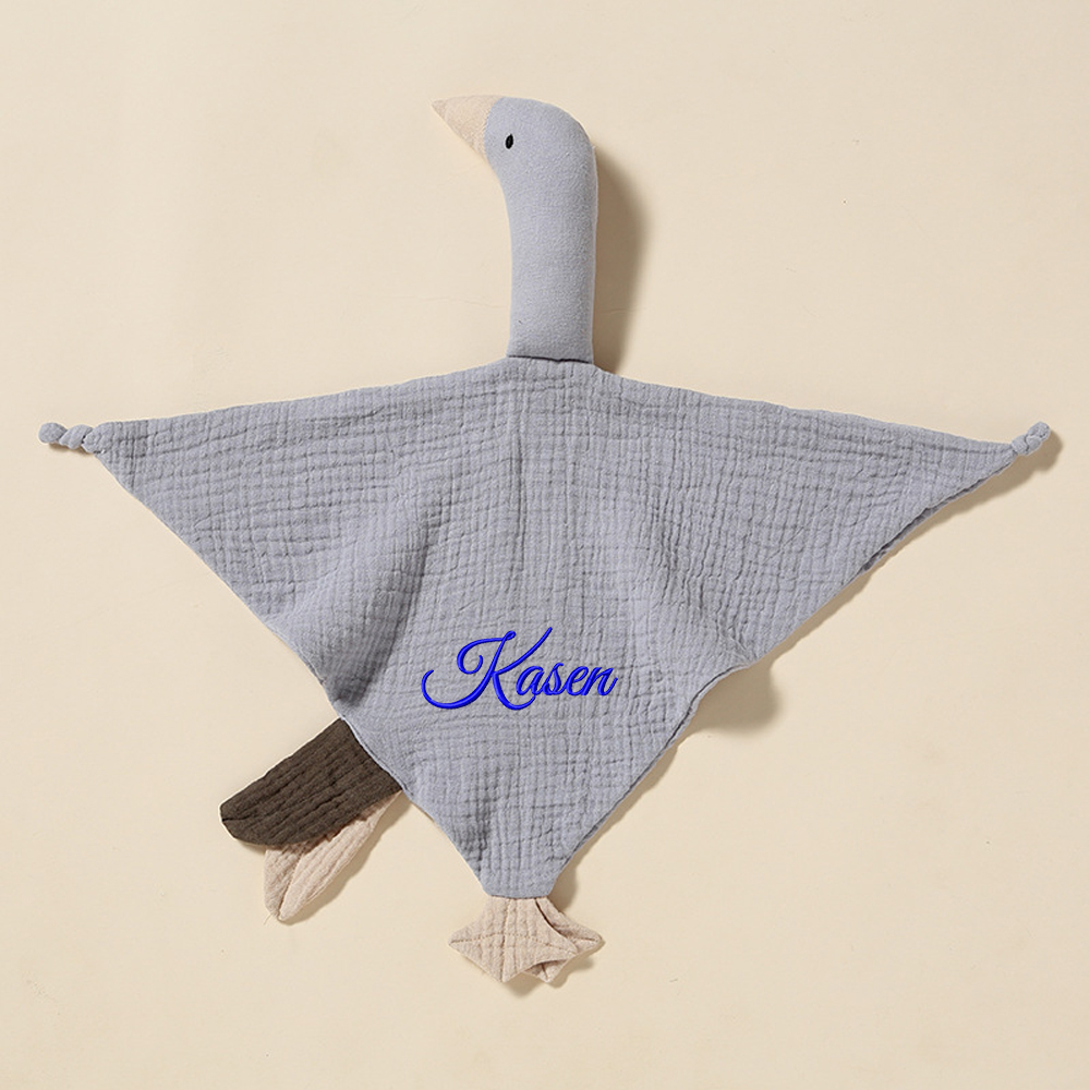 Personalized Baby Embroidery Goose Comforter Sleep Toy | CWToy99