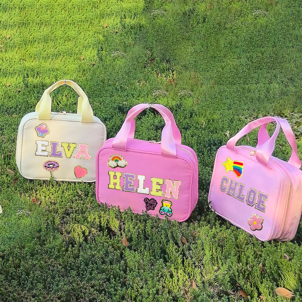 Personalized Chenille Letters Kids Lunch Bag