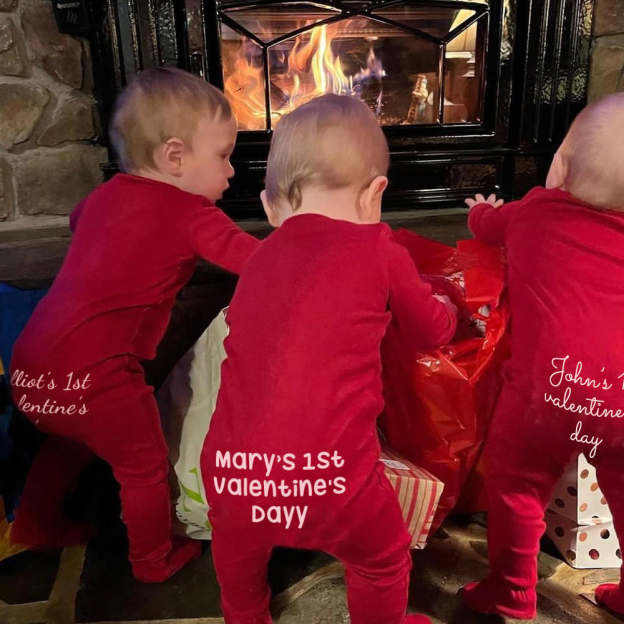 Personalized Baby First Valentine Cozy Soft Long Sleeve Romper | MCGift9001