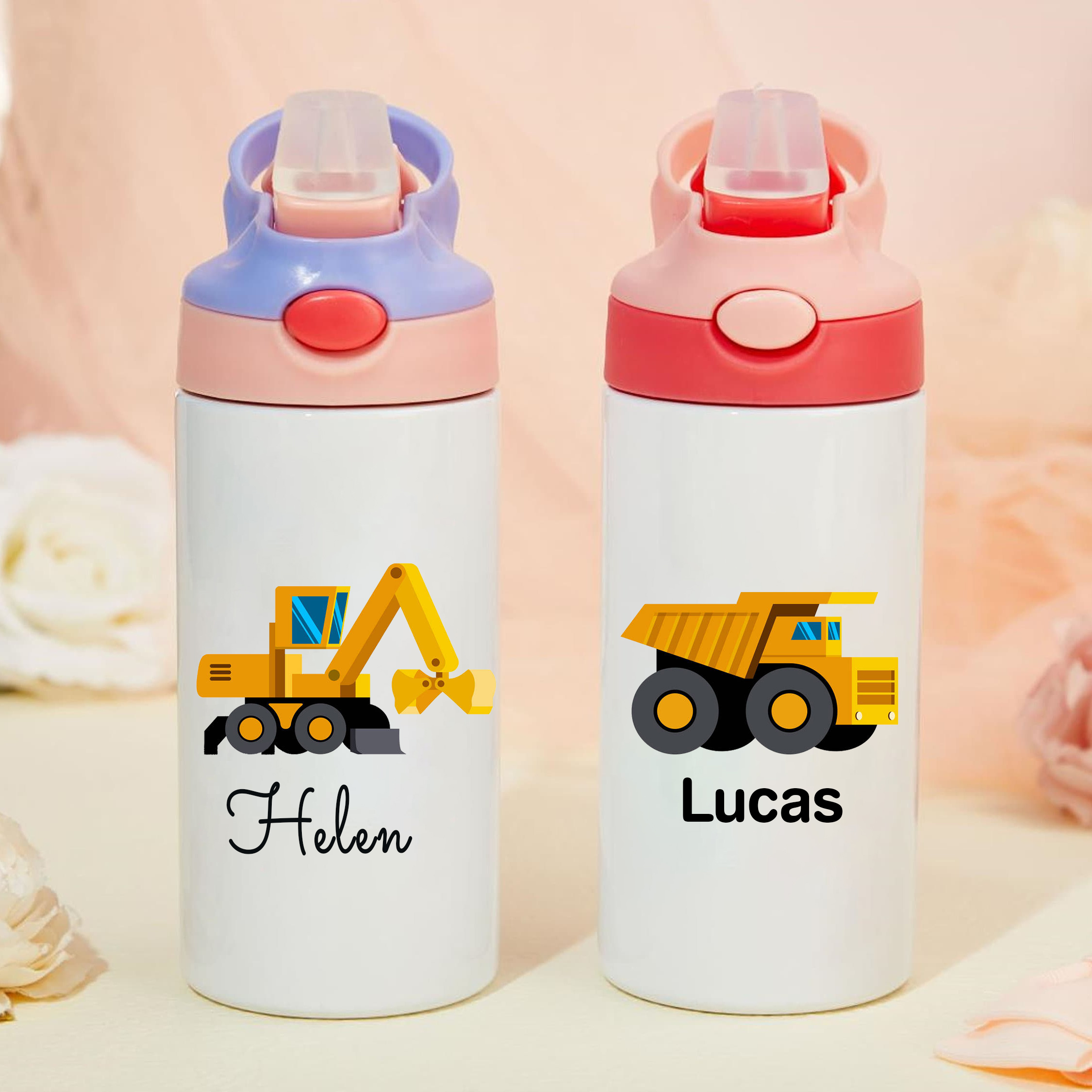 Personalised BPA Free 12oz Truck Water Bottles | YouBottle43