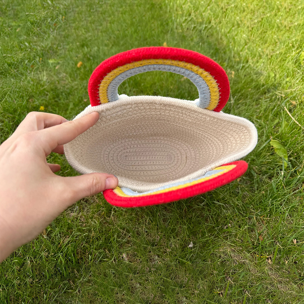 Personalized Kids Chenille Patch Cotton Rope Woven Tote Bag | CWBeach15401