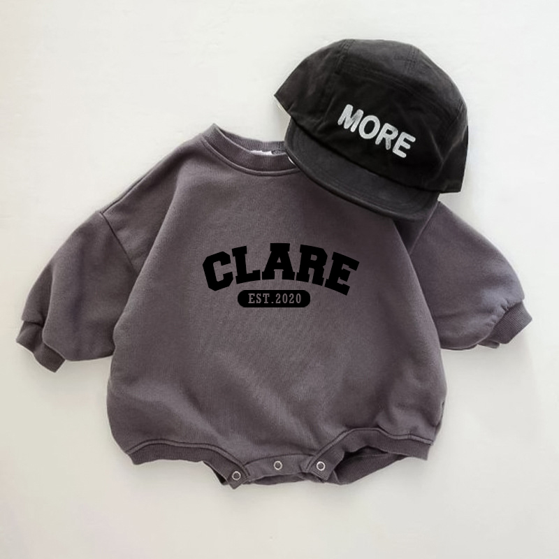 Personalized Embroidery Kids Color Sweatshirt Romper | inRomper18