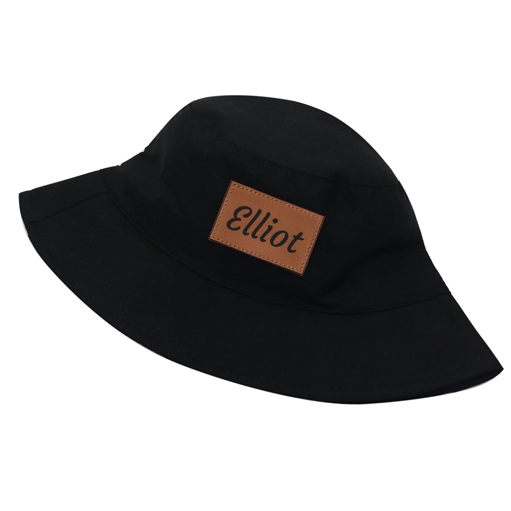 Personalized Kid Leather Patch Bucket Sunbonnet for Comfort & Unique | CWBeach157
