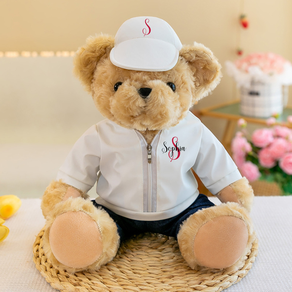 Personalized Kids Monogram Plush Teddy Bear Toy | CWToy111