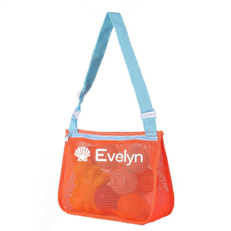 Personalized Seashell Zipper Mesh Beach Bag | CWBeach01