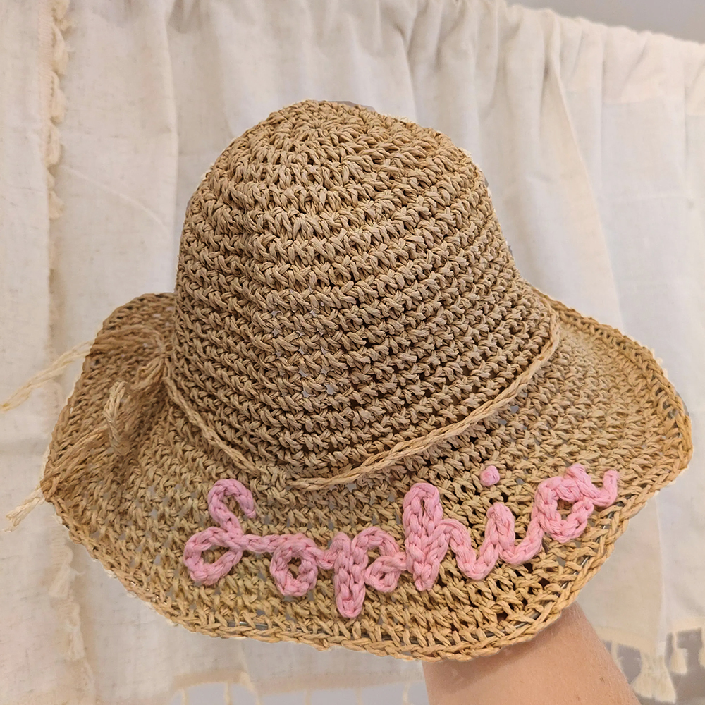 Personalized Embroidered Straw Floppy Hat for Comfort & Unique | CWBeach160