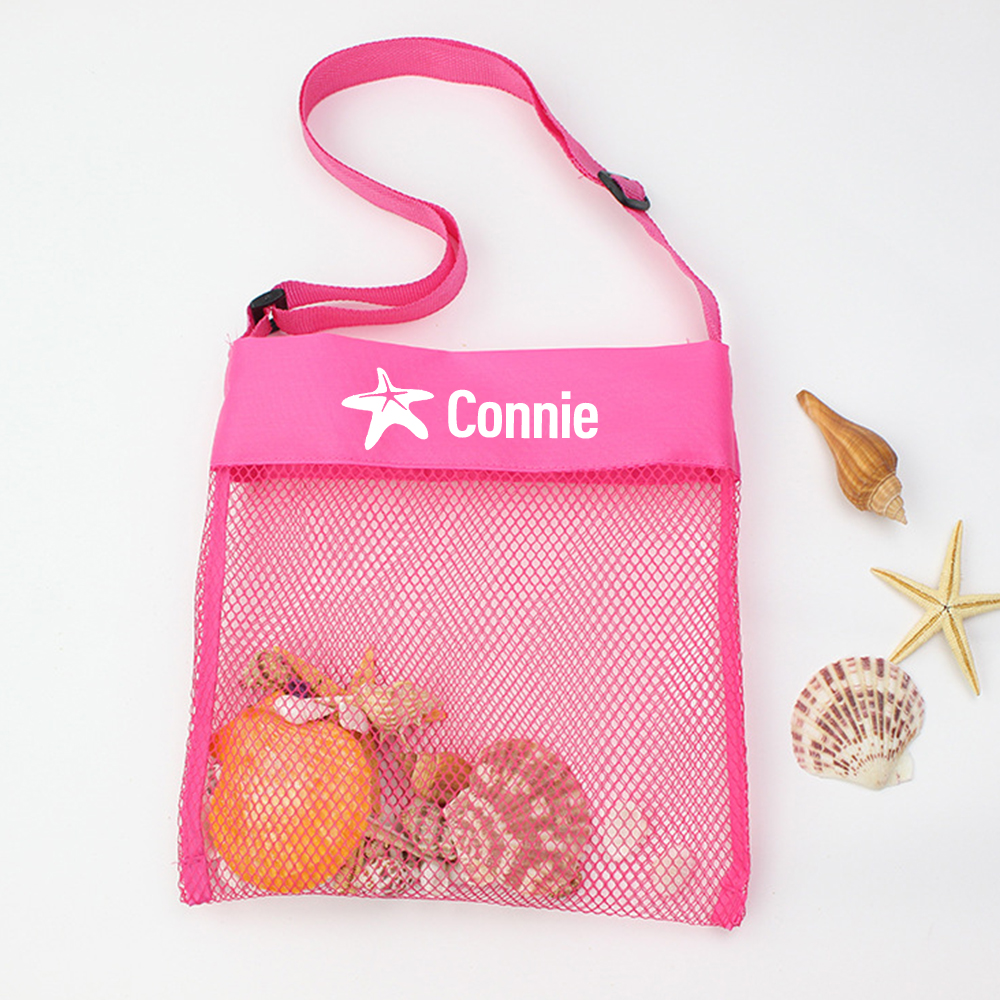 Personalized Seashell Mesh Beach Bag | CWBeach02