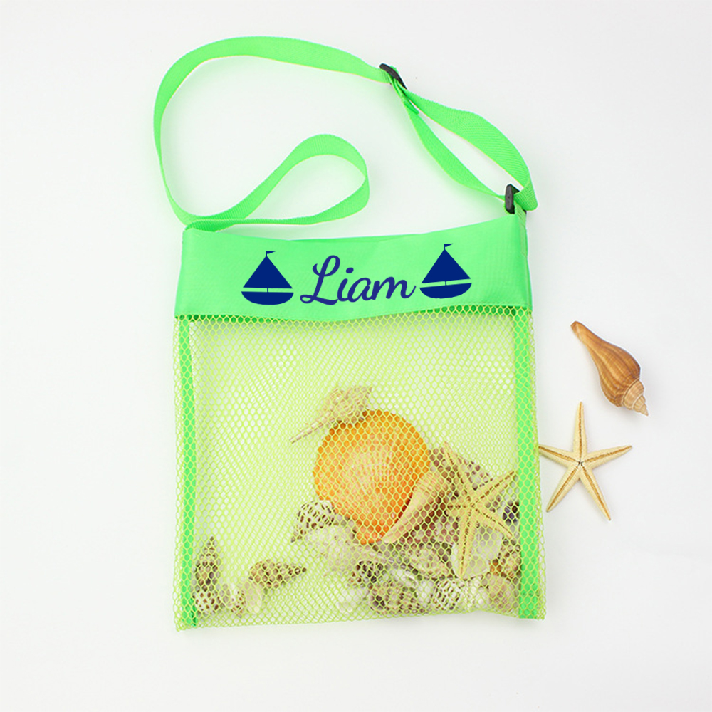 Personalized Lovely Seashell Mesh Beach Bag | CWBeach0201