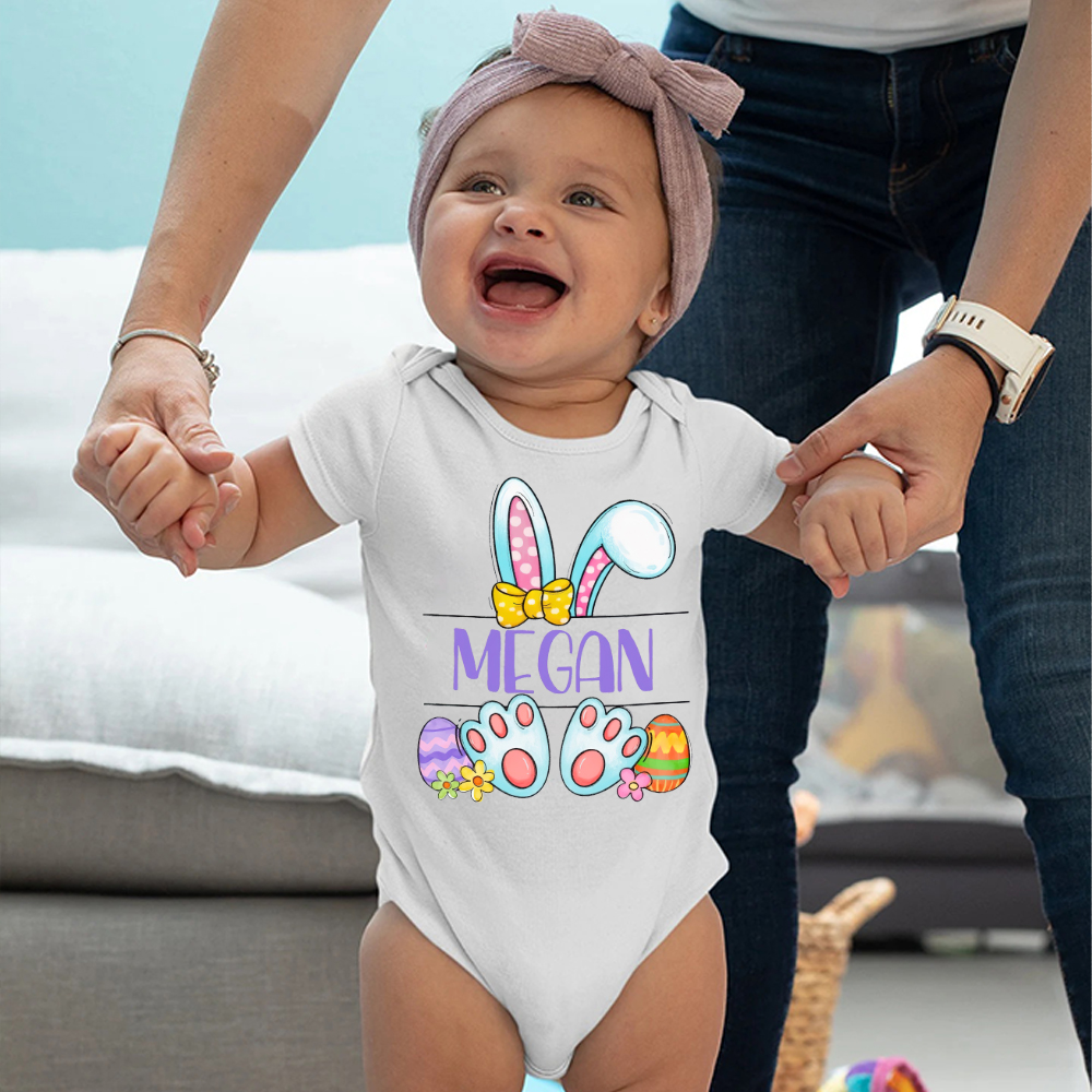 Personalized Baby Cute Easter Bunny Romper | CWEaster44
