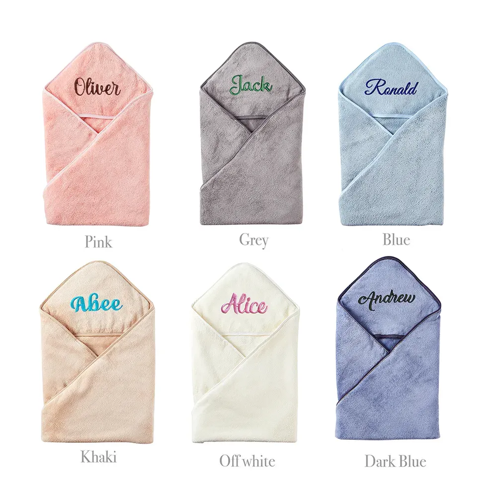Personalized Embroidery Kid Lovely Coral Velvet Hooded Towel | CWBaby197