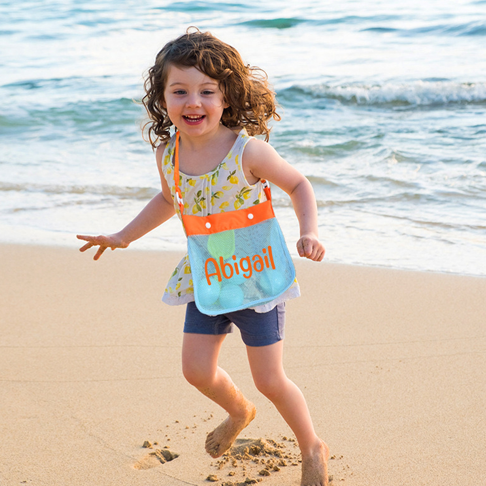 Personalized Kids Seashell Mesh Beach Bag | CWBeach171