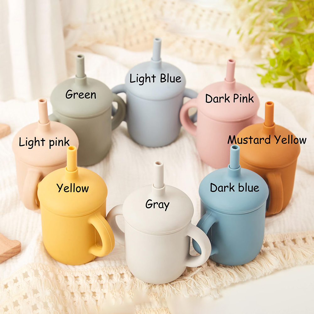 Personalised Baby Food Grade Sippy Silicone Cup | CWBaby5401