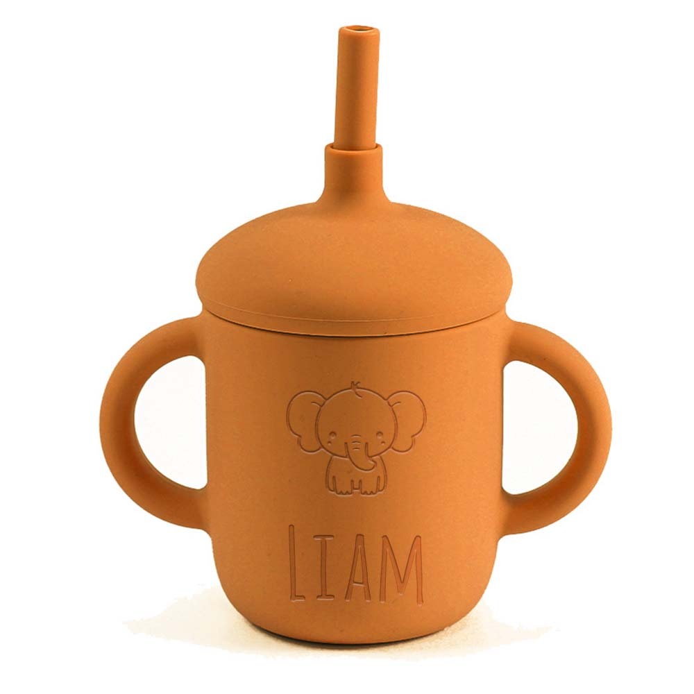 Personalised Baby Food Grade Sippy Silicone Cup | CWBaby5401