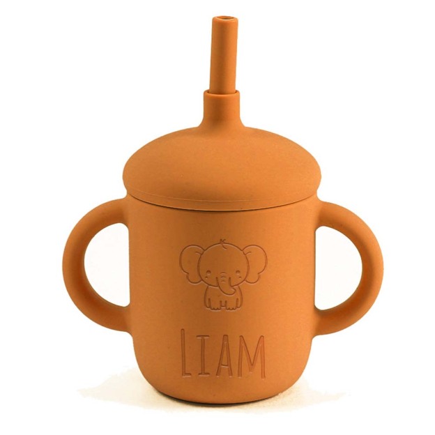 Personalised Baby Food Grade Sippy Silicone Cup | CWBaby5401
