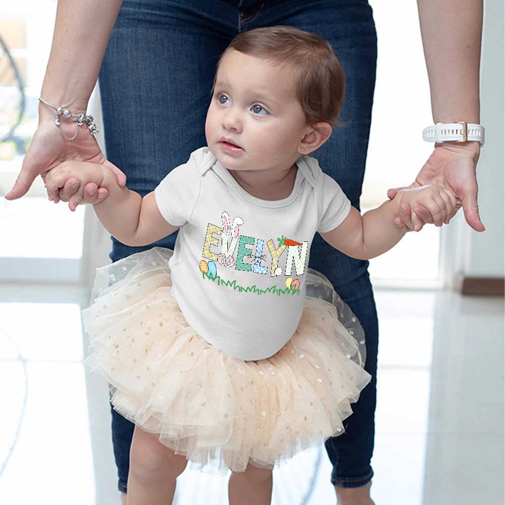 Personalized Baby Cute Easter Bunny Romper | CWEaster51