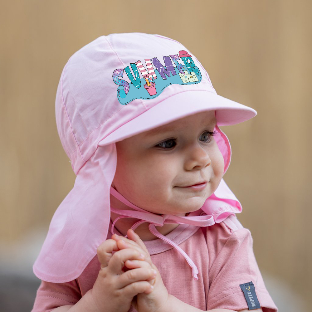 Personalized Kids UV Sun Hat with Neck Protection | CWBeach171