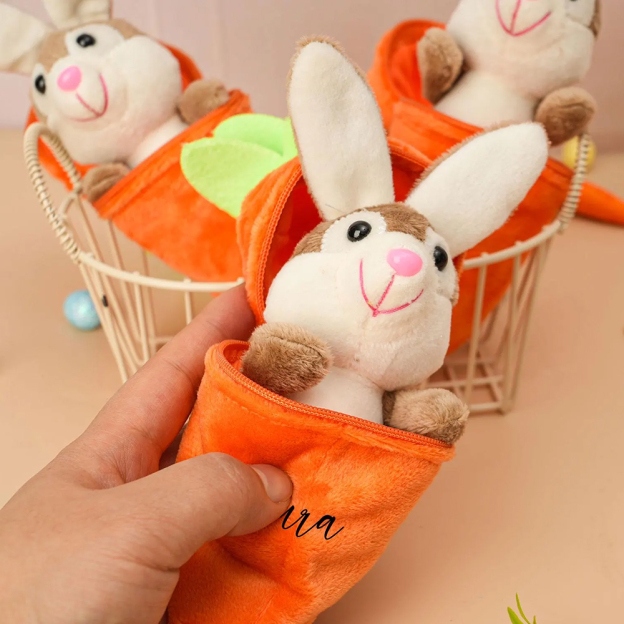 Personalized Easter Plush Carrot Keychain with Bunny | CWEaster52