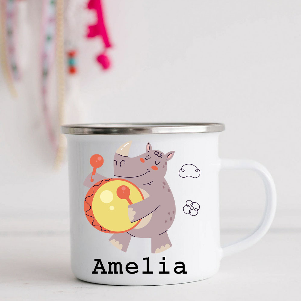 Personalised 12oz Music Animals Mugs for Kids  | KidMug34