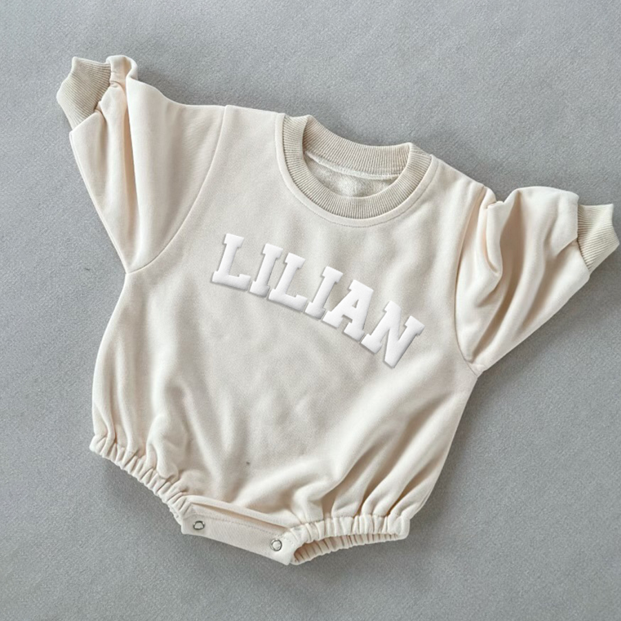 Personalized Puff Name Baby Color Sweatshirt Bodysuit | CWBaby90