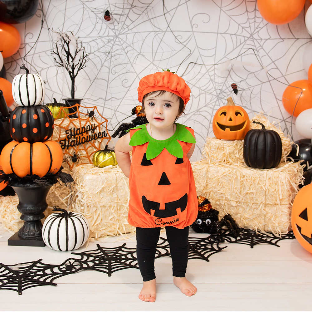 Personalized Baby Pumpkin Halloween Costume Set | CWHalloween43
