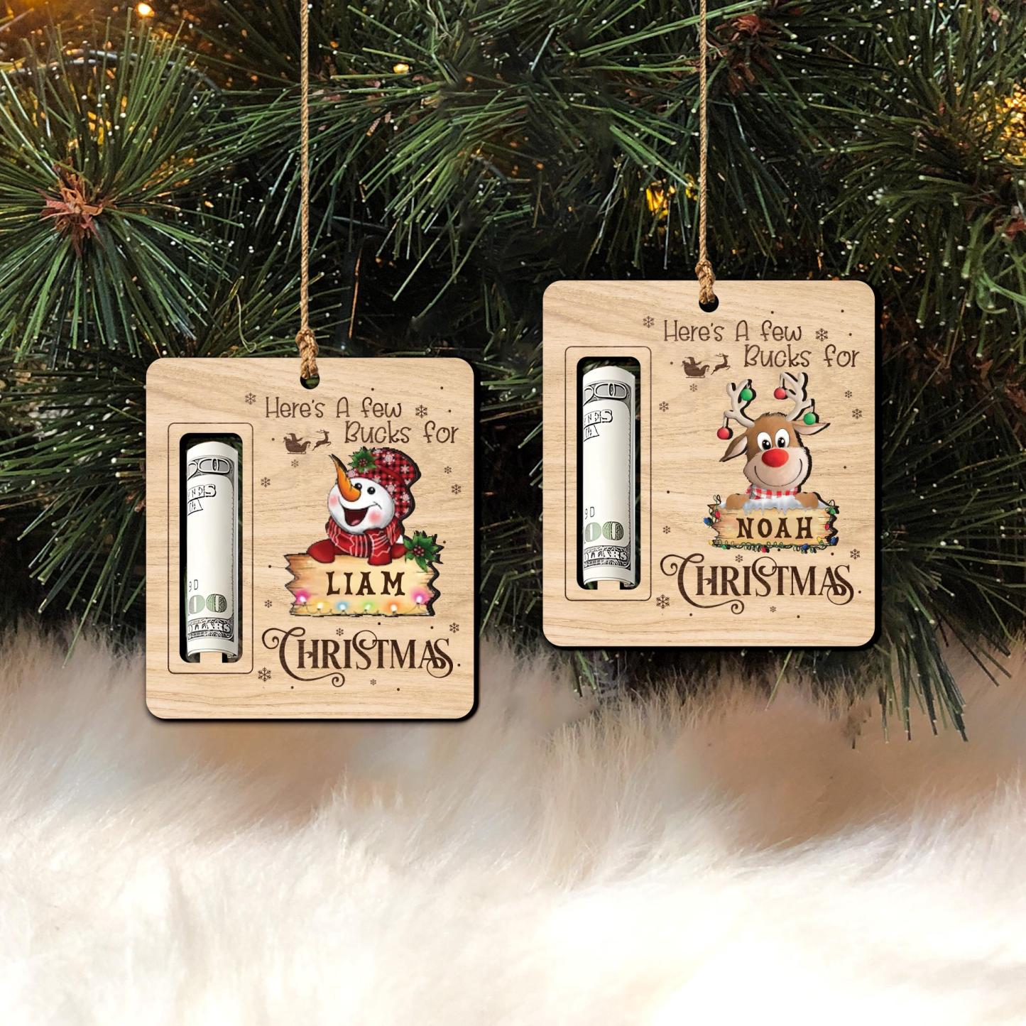 Personalized Cute Money Holder Christmas Ornament | MCGift35