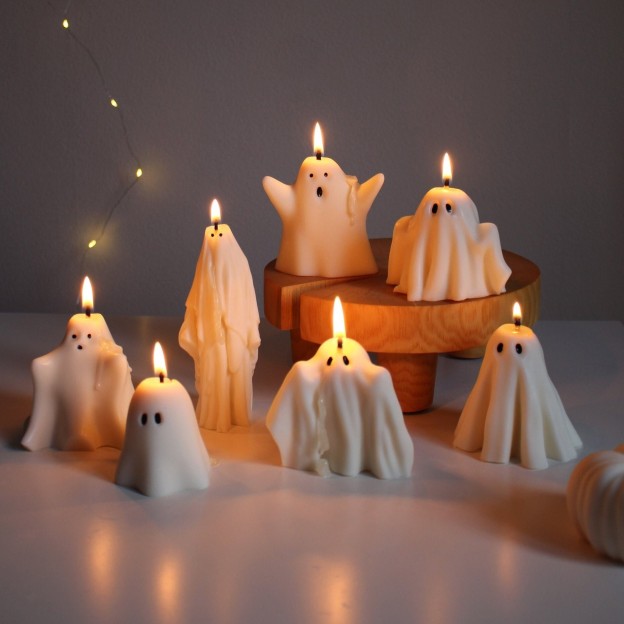 Halloween Decor Ghost Candles Set | CWHalloween15