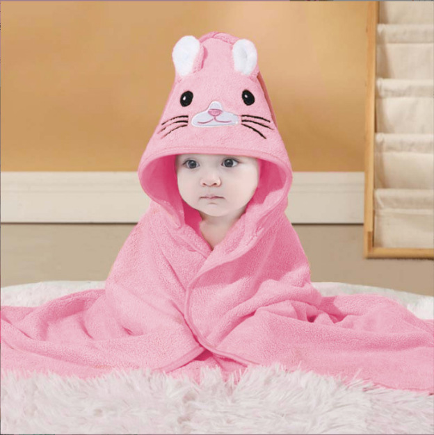 Personalized Embroidery Animal Coral Fleece Soft Hooded Towel | CWBaby142