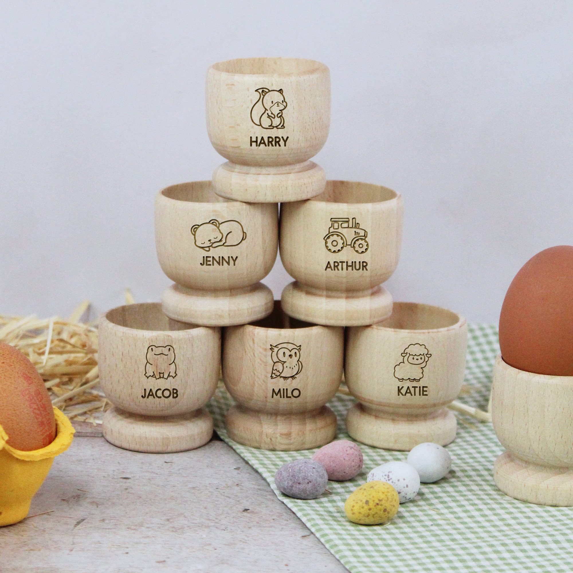 Personalized Kids Wooden Egg Cup | CWToy90