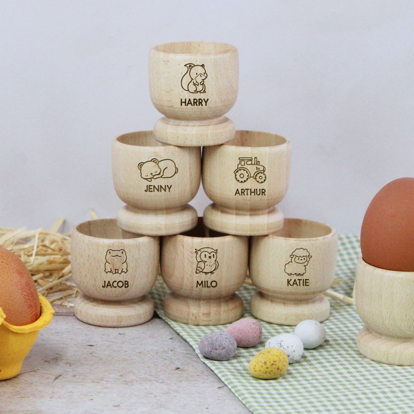 Personalized Kids Wooden Egg Cup | CWToy90