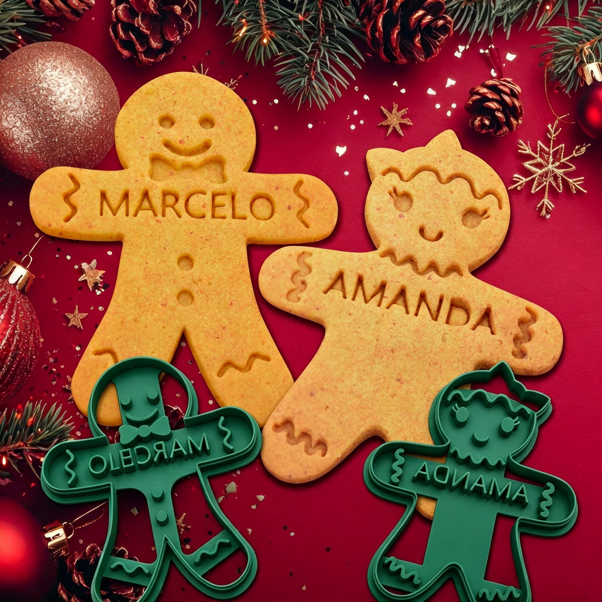 Personalized Christmas Gingerbread Cookie Cutter With Name | MCGift371