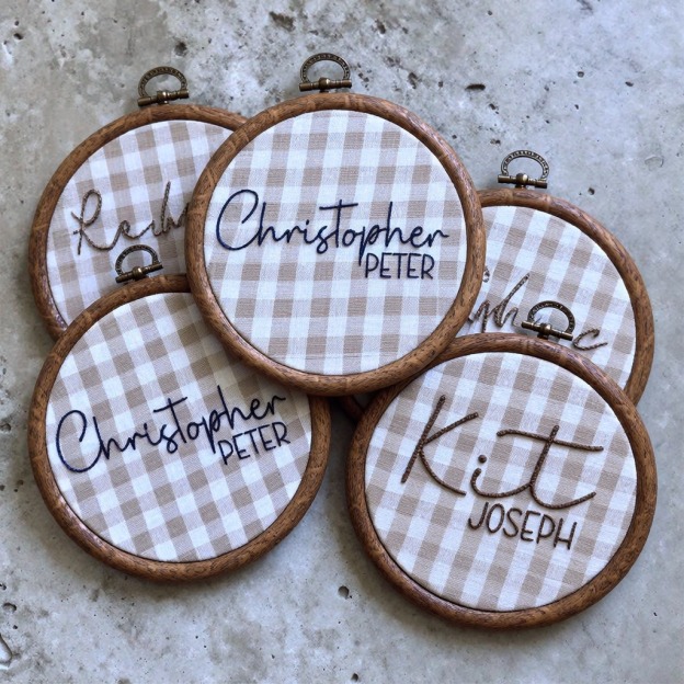 Personalized Embroidery Baby Announcement Sign Decor | CWBaby500