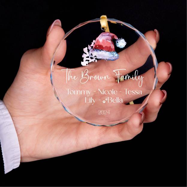 Personalized Glass Family Christmas Ornaments | CWGlass13