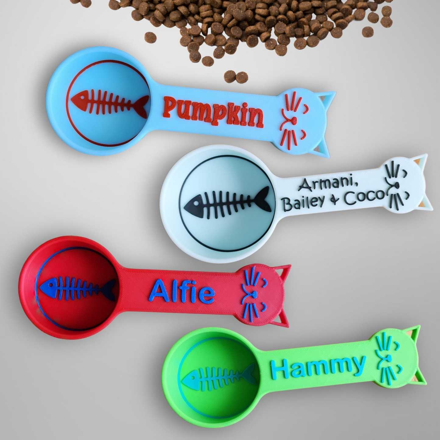 Personalized 3D Printed Fish Bone Cat Food Scoop | BKPet360
