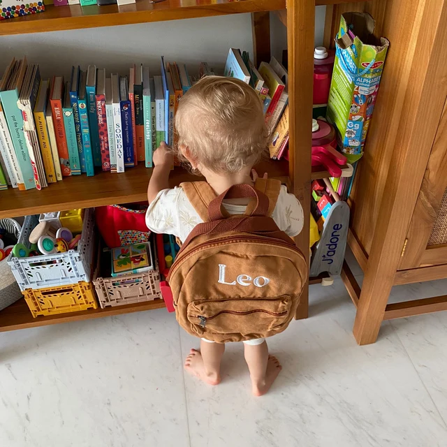 Personalized Embroidery Kid Canvas Backpack