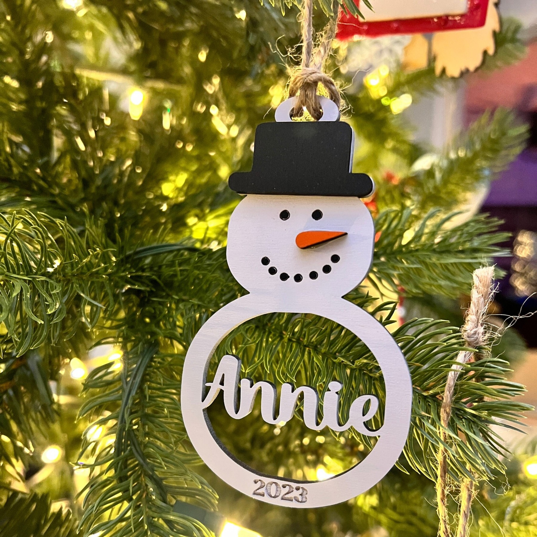Personalized Snowman Wooden Christmas Ornaments | MCGift27