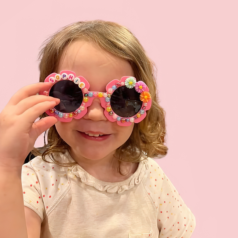 Personalized Sunflower Pearl Sunglasses For Kids | CWBeach135