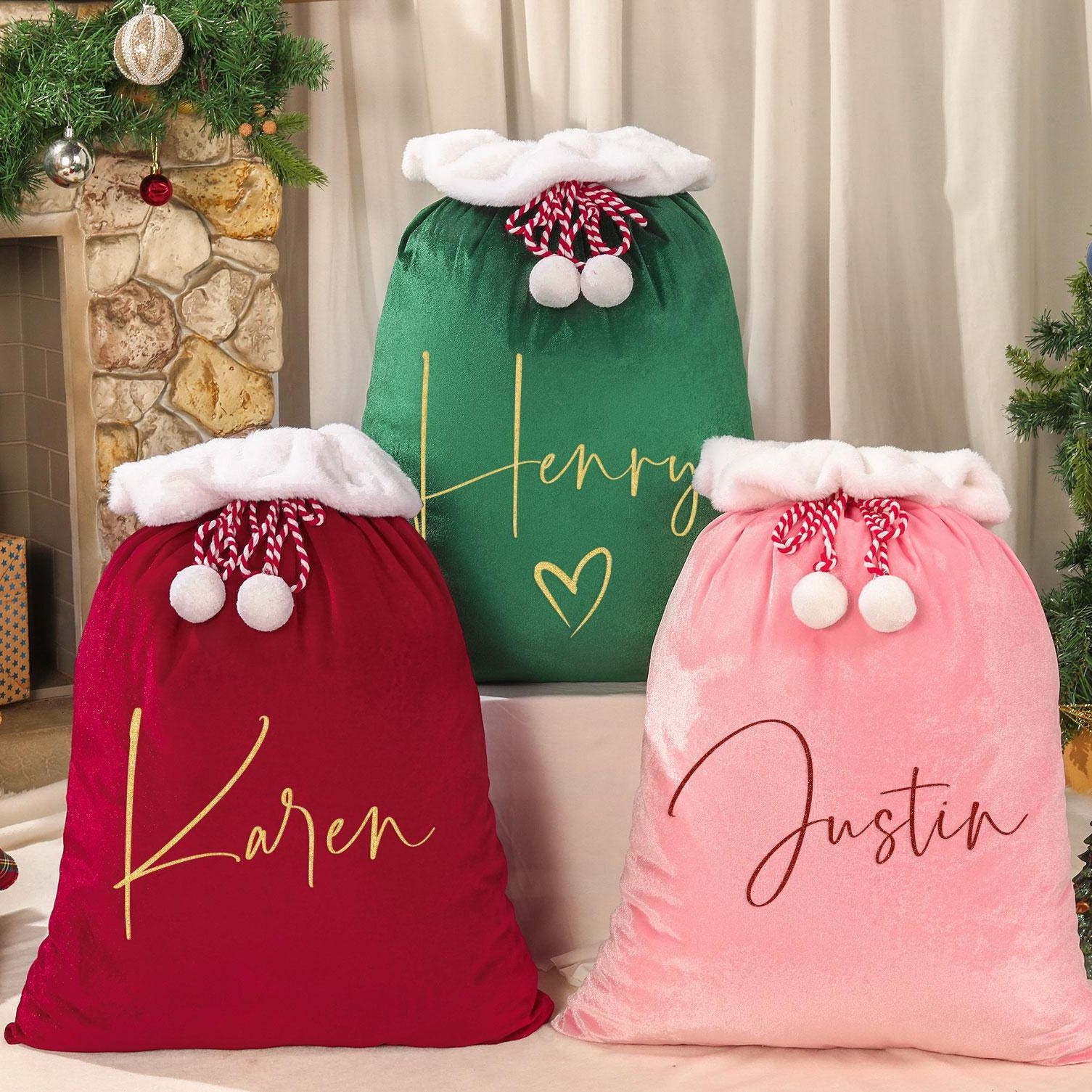 Personalized Christmas Velvet Santa Sack for Gifts | MCGift102