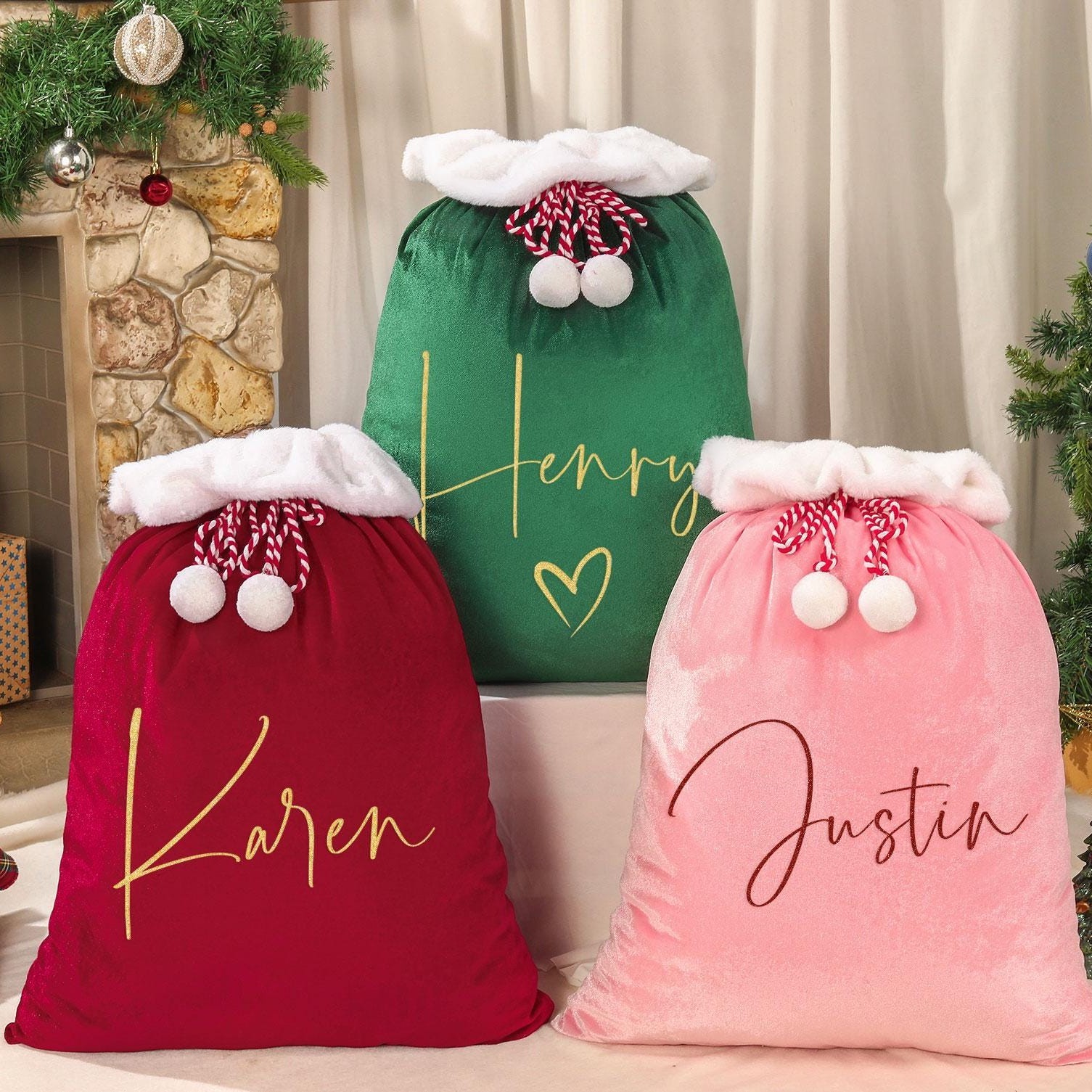 Personalized Christmas Velvet Santa Sack for Gifts | MCGift102