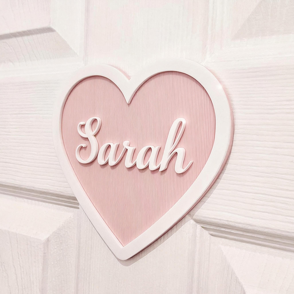 Personalized Kid's Bedroom Heart Decoration Door Sign | CWBaby410