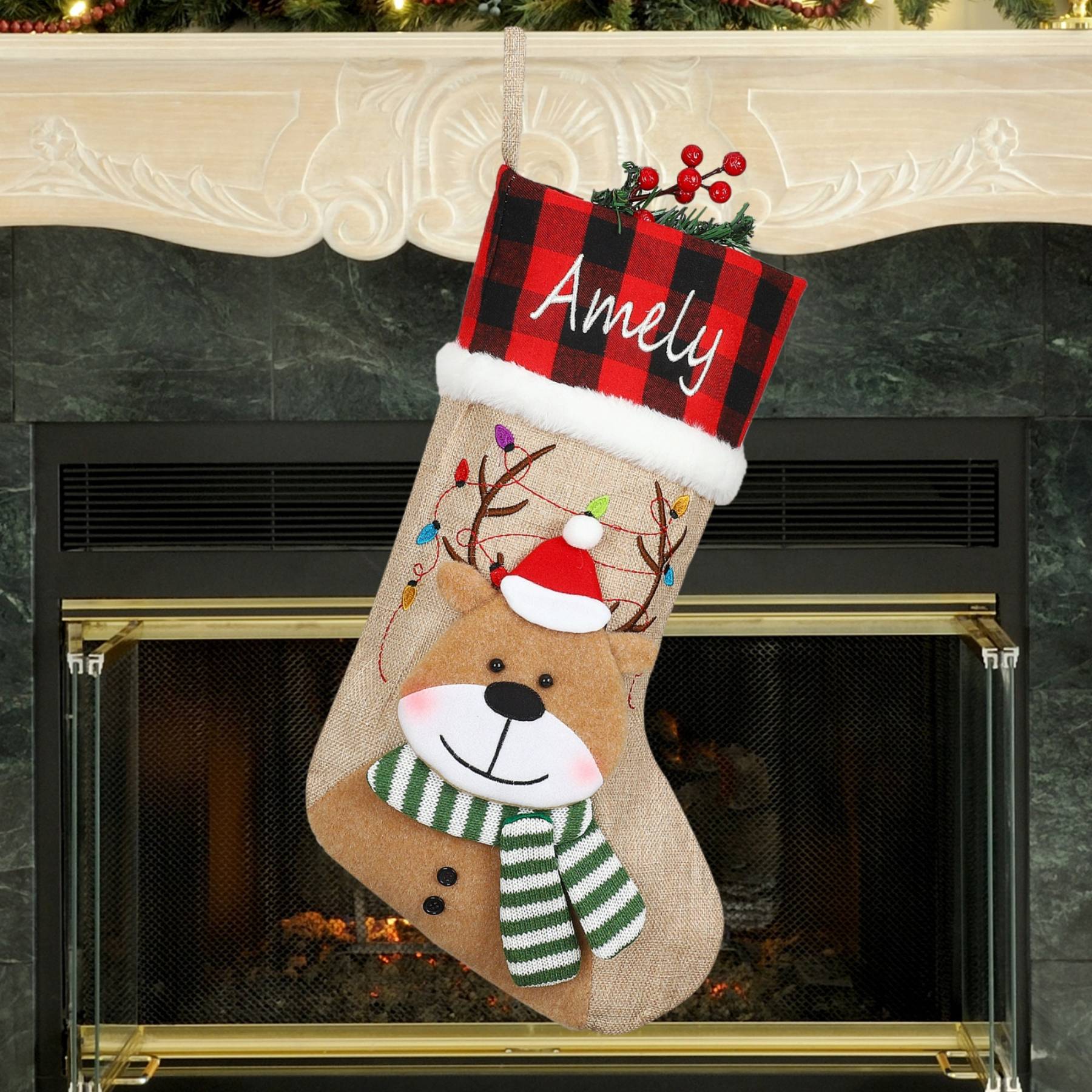 Personalized Embroidered 3D Christmas Stocking | MCGift40