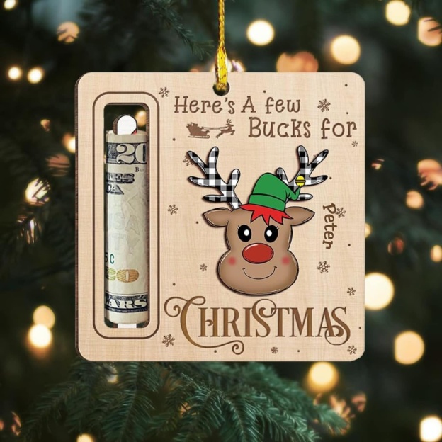 Personalized Cute Money Holder Christmas Ornament | MCGift35